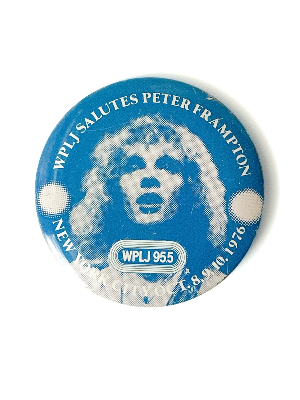 Vintage Concert Peter Frampton 2” Pinback Button MSG WPLJ Baby Boomer Rock Music